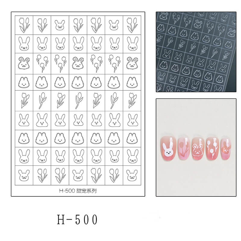 Ultra-Thin Cute Animal Cartoon Face Nail Stickers – Nail Art Decals