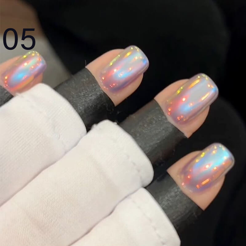 Aurora Chrome Nail Powder – Super Shiny Iridescent Effect