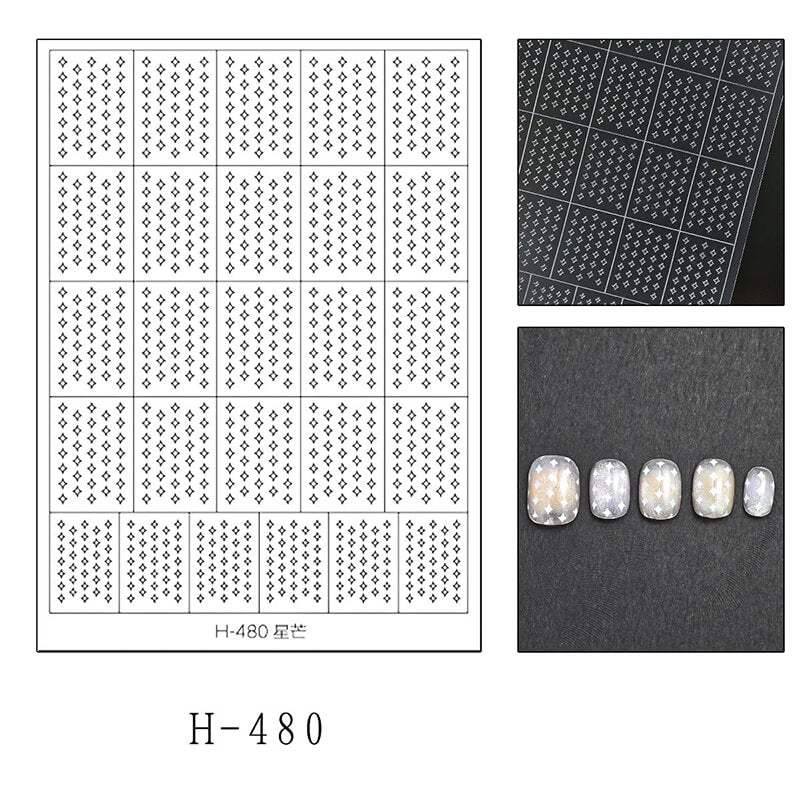 Nail art stickers with small diamond pattern