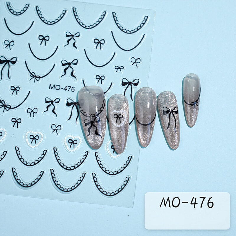Cute Bowknot Lace Nail Art Sticker