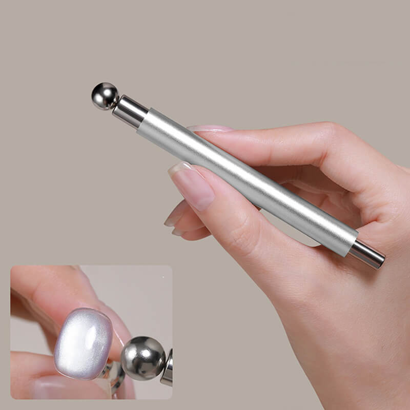 Close-up of magnetic ball end on double head stick for creating 3D dimensional patterns