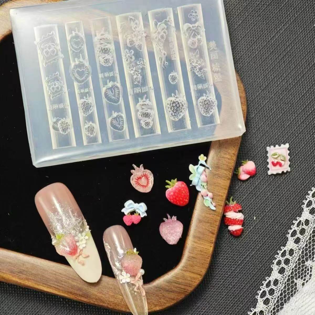Strawberry Silicone Nail Art Mold – 3D Strawberry Nail Design Mold