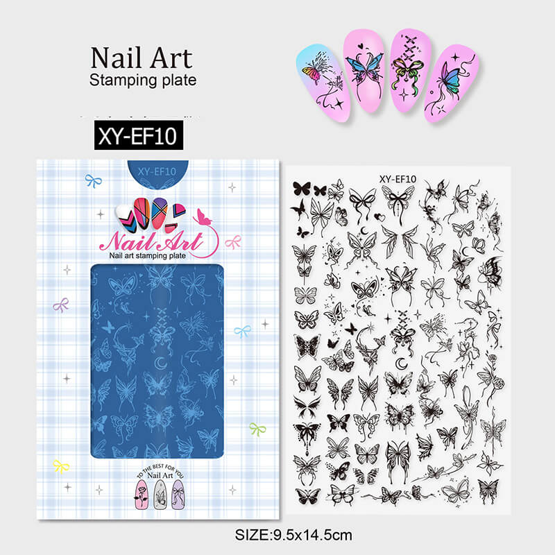 Lace Zebra Crocodile Butterfly Botanical Nail Stamping Plate – Multi-Pattern Nail Art Steel Plate