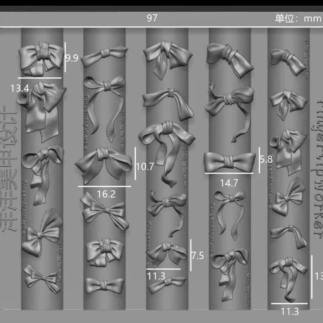 Ribbon Bow Silicone Nail Art Mold – 3D Bow Nail Design Mold