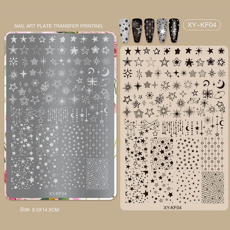 Butterfly Star Rose Bow Nail Stamping Plate –Cute Multi-Pattern Nail Art Steel Plate