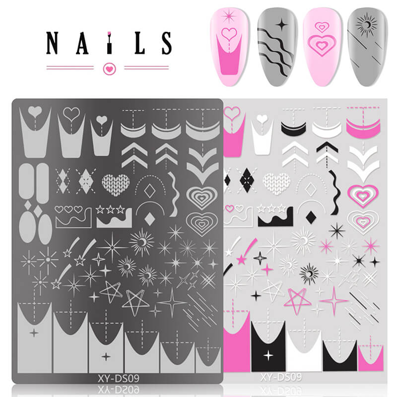 Butterfly Floral Heart Window Pattern Nail Stamping Plate – Multi-Pattern Nail Art Steel Plate