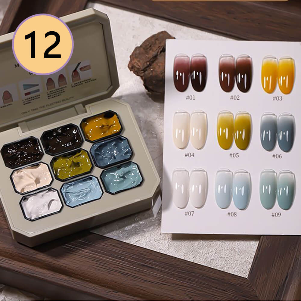 9-Color Ombre Nail Gel Polish No Wipe Painting Gel for Nail Art