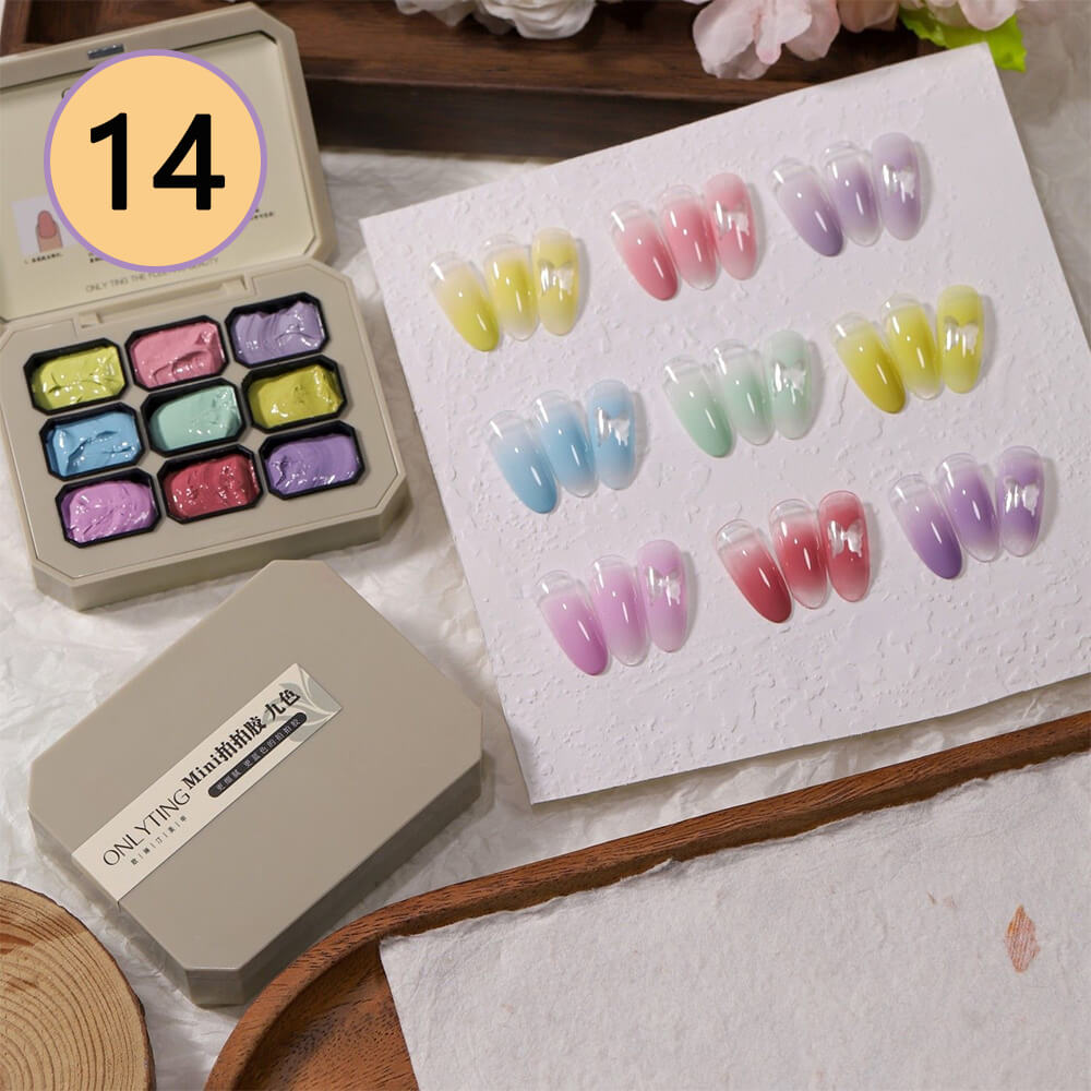 9-Color Ombre Nail Gel Polish No Wipe Painting Gel for Nail Art