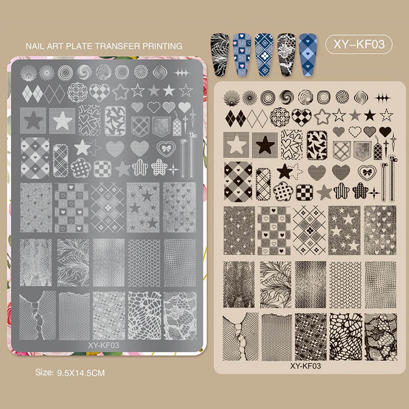 Butterfly Star Rose Bow Nail Stamping Plate –Cute Multi-Pattern Nail Art Steel Plate