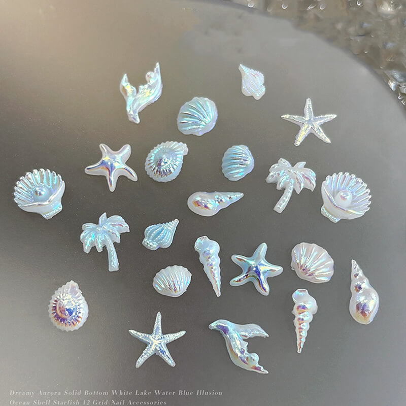 Ocean-Themed Nail Charms – Starfish, Seashell & Conch Nail Decorations
