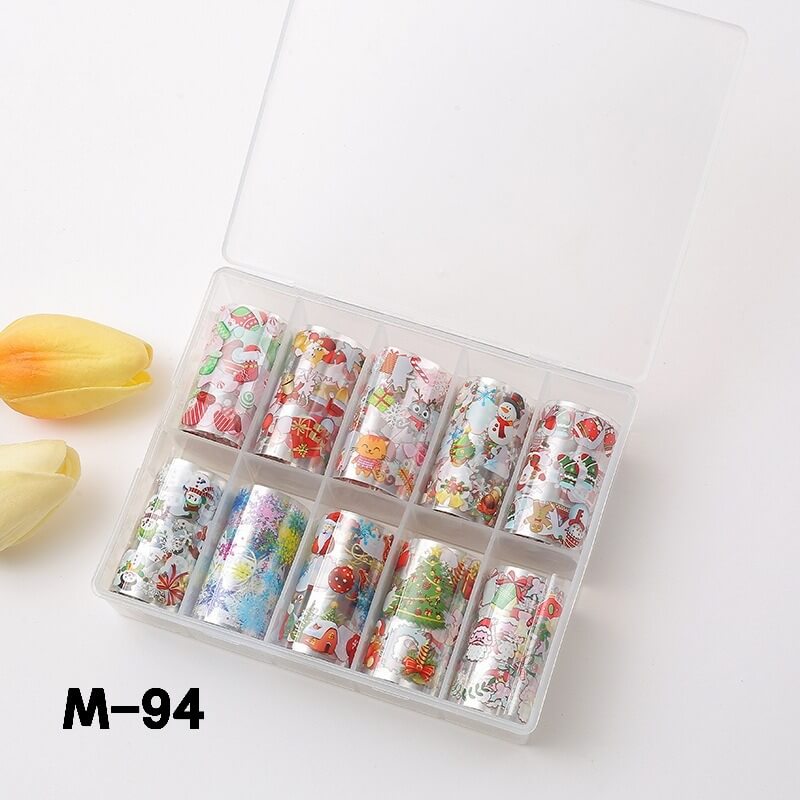 nail art foil paper set—10 rolls of Xmas element