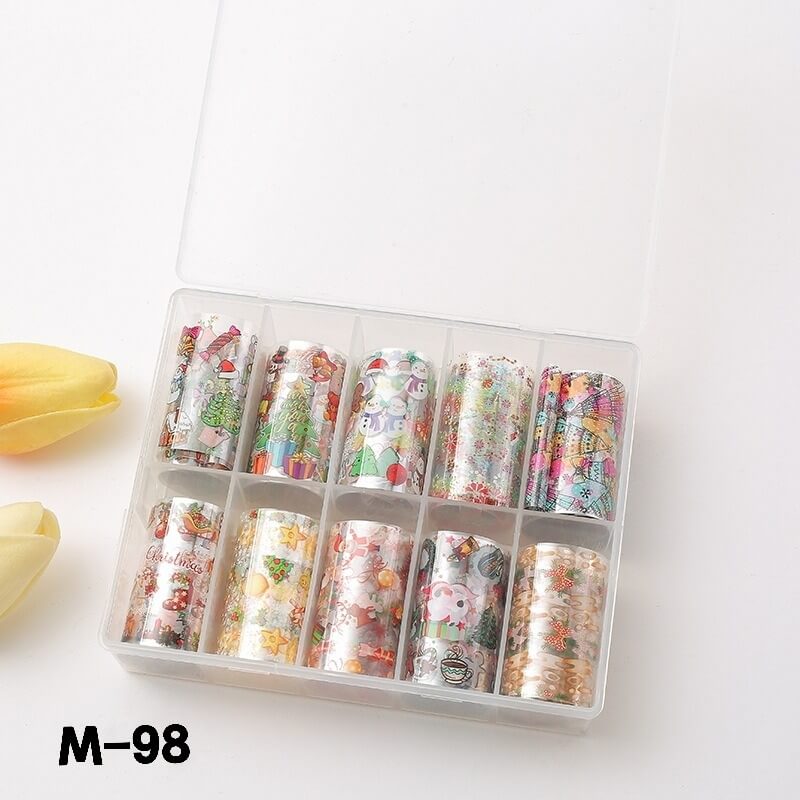 nail art foil paper set—10 rolls of butterfly garden