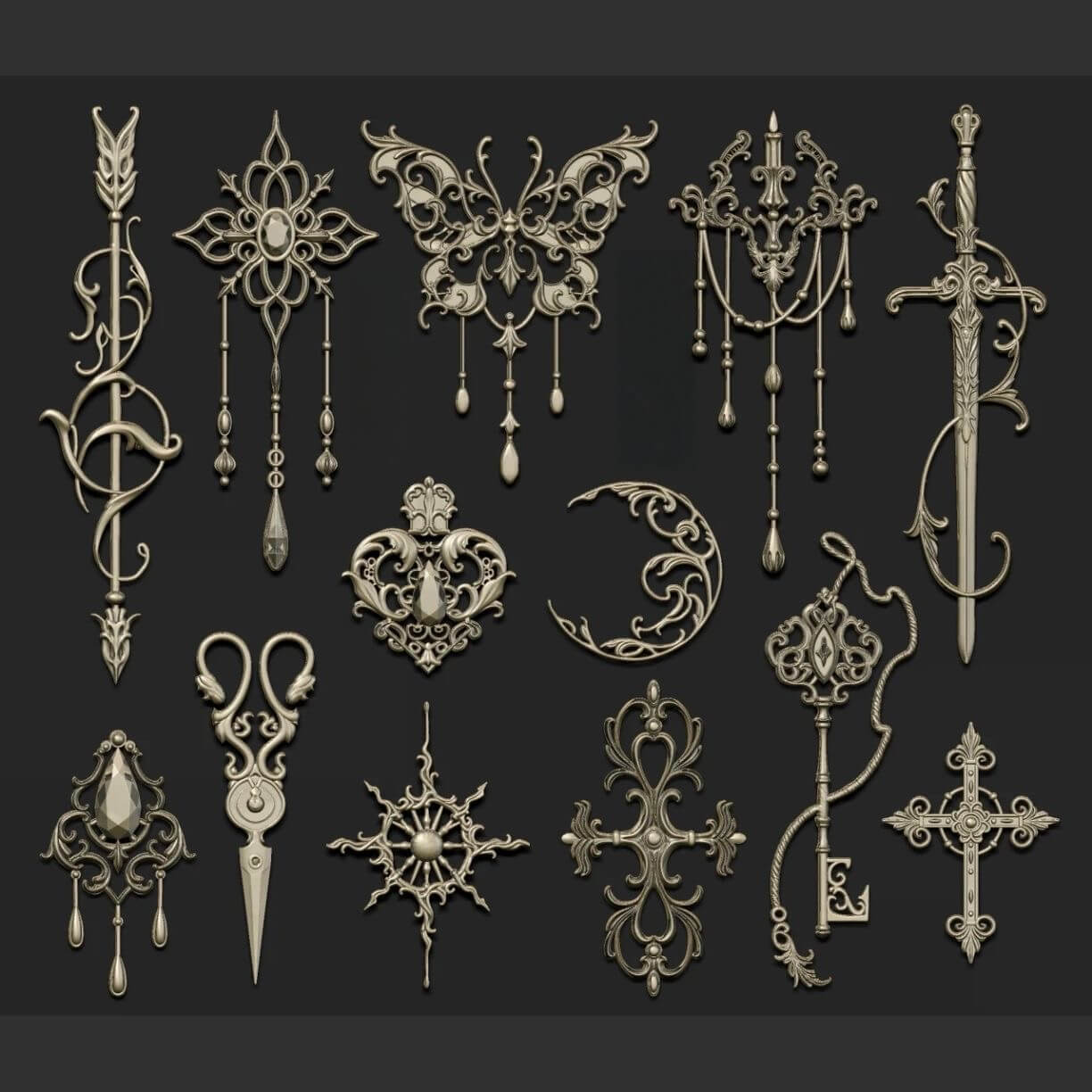 Baroque Royal Window Relief Silicone Nail ArtMold – 3D Ornate Nail Design Mold