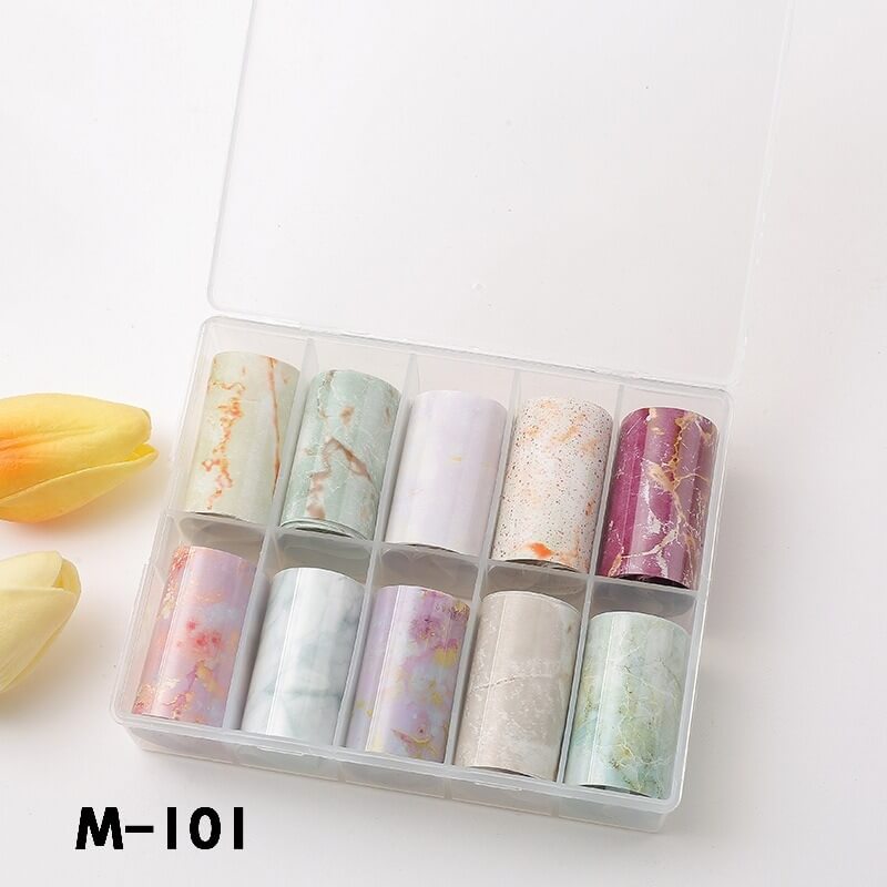 nail art foil paper set—10 rolls of Marble grain