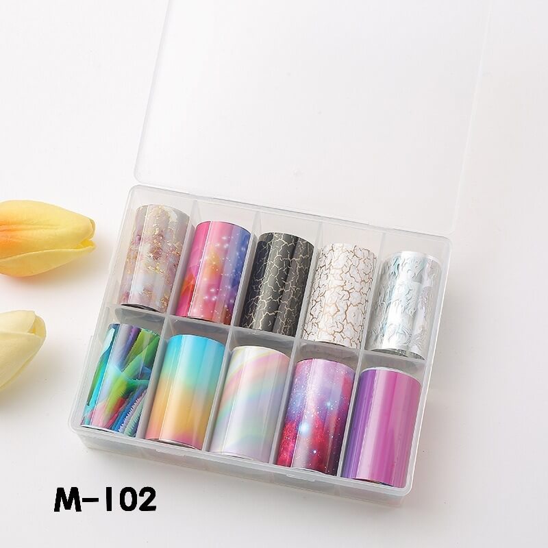 Nail art foil paper set—10 rolls of Marble grain