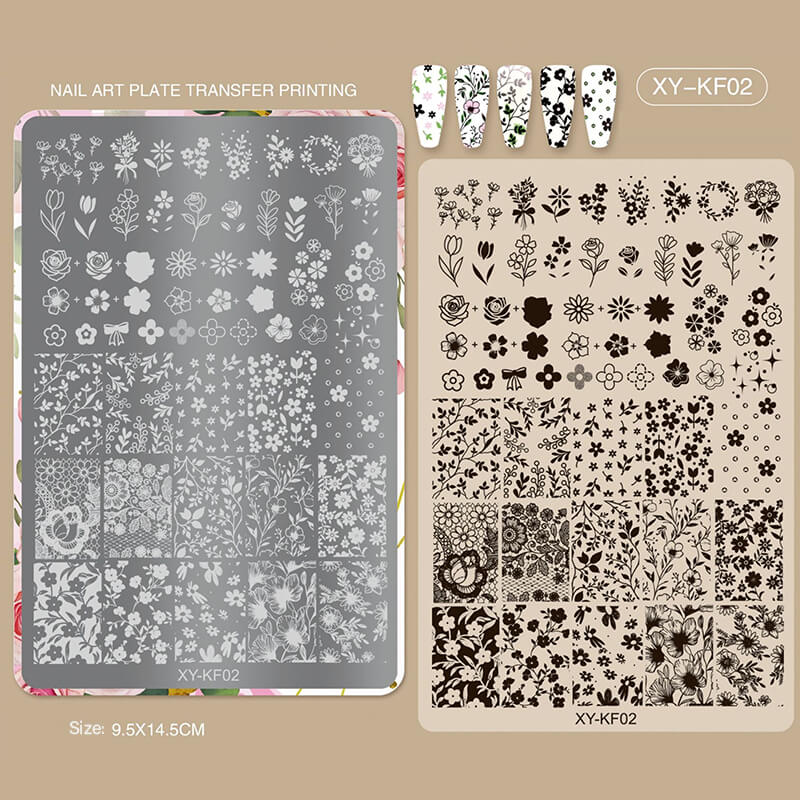 Butterfly Star Rose Bow Nail Stamping Plate –Cute Multi-Pattern Nail Art Steel Plate