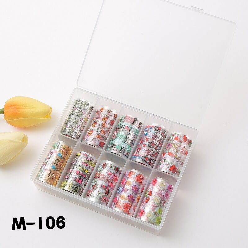 Leopard Starry Plaid Floral Nail Foil Transfer Paper – Mixed Pattern Nail Art Foils