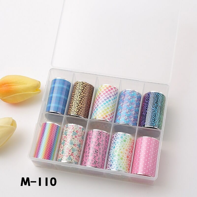 Leopard Starry Plaid Floral Nail Foil Transfer Paper – Mixed Pattern Nail Art Foils