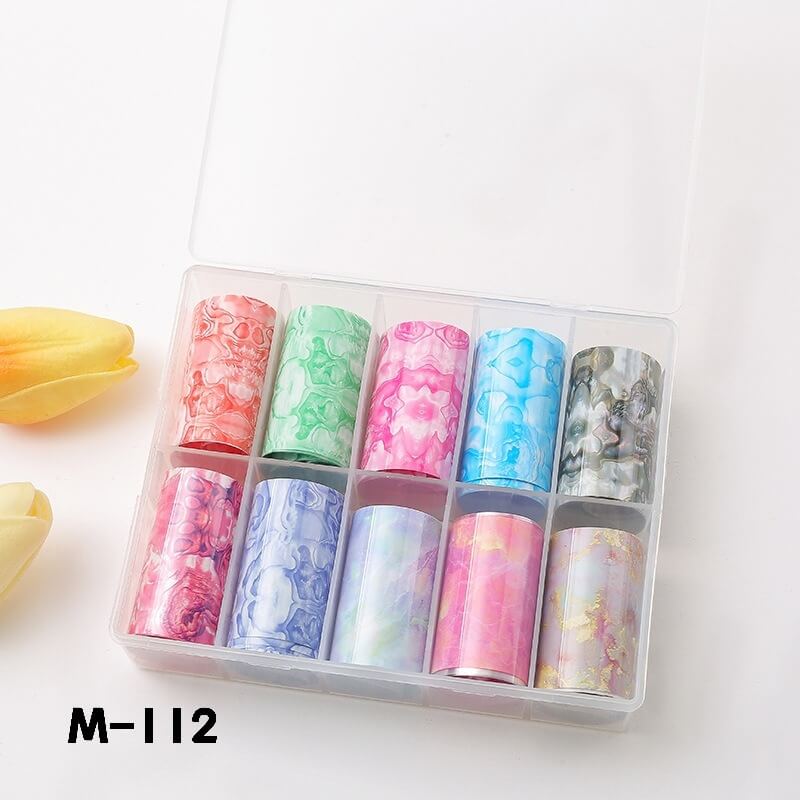 Leopard Starry Plaid Floral Nail Foil Transfer Paper – Mixed Pattern Nail Art Foils