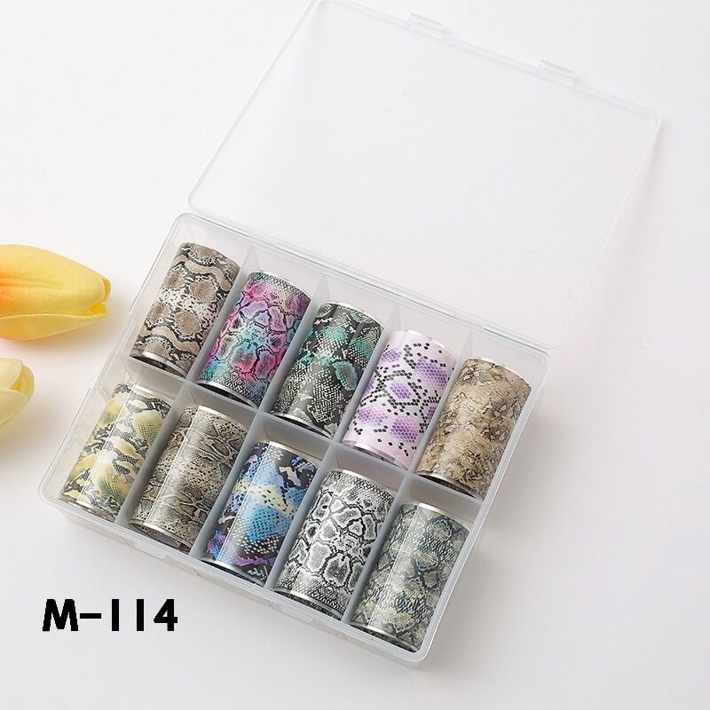 Leopard Starry Plaid Floral Nail Foil Transfer Paper – Mixed Pattern Nail Art Foils