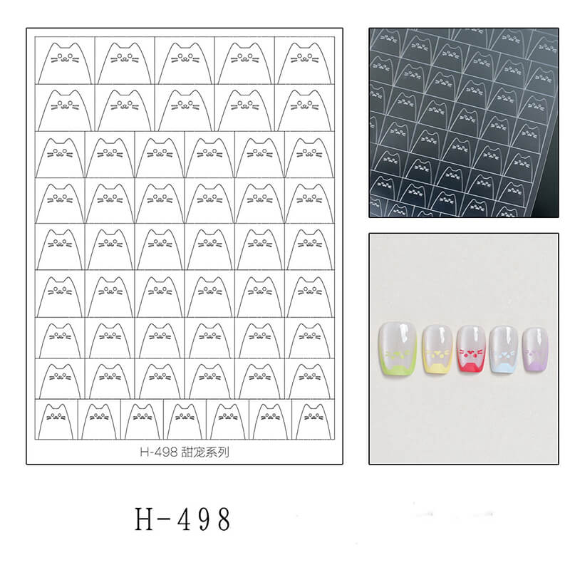 Ultra-Thin Cute Animal Cartoon Face Nail Stickers – Nail Art Decals