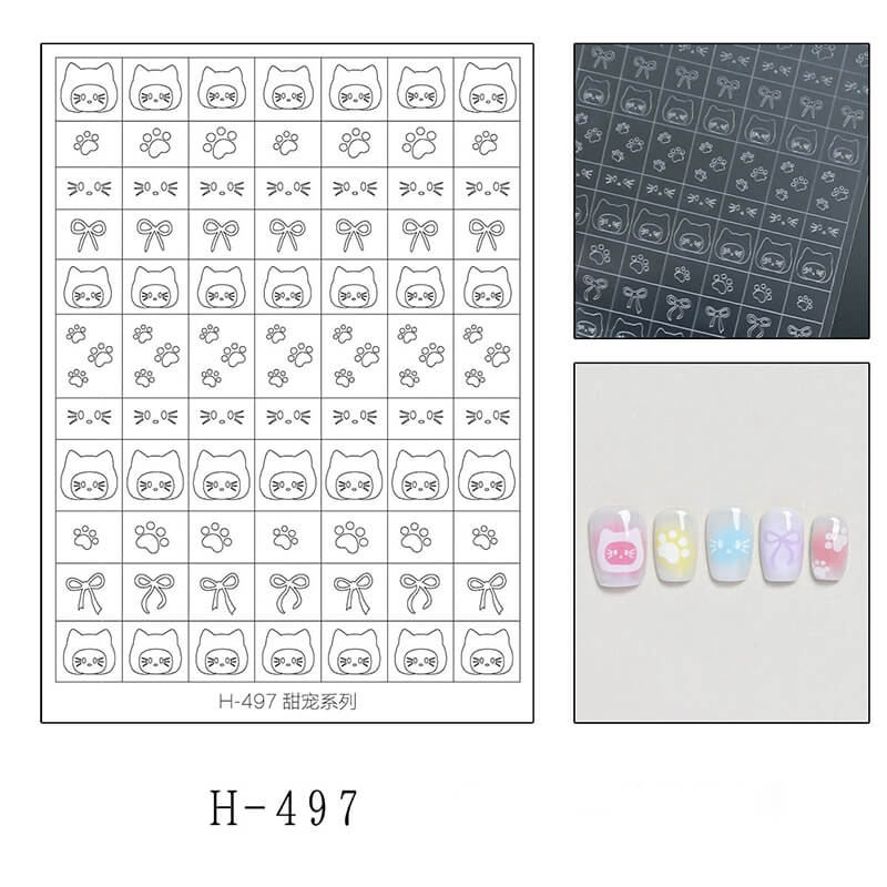 Ultra-Thin Cute Animal Cartoon Face Nail Stickers – Nail Art Decals