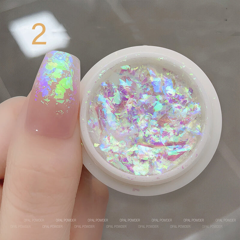 Aurora Iridescent Nail Flakes – Ultra Sparkle Holographic Nail Glitter