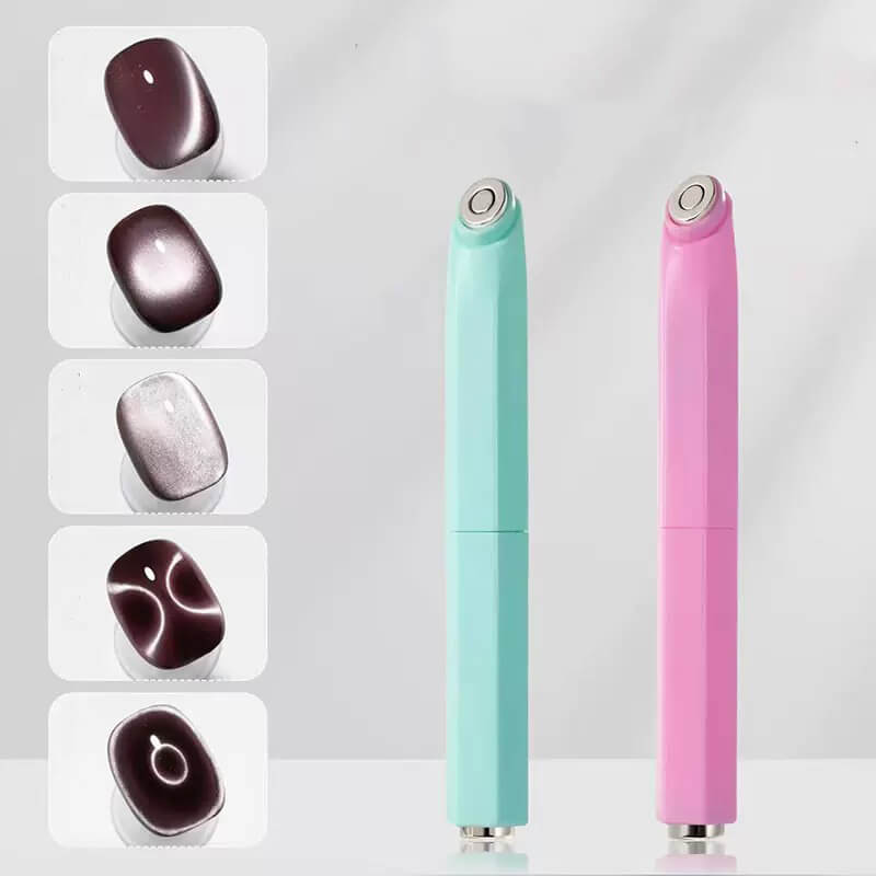 Sharp cat eye line effect created with same 3-in-1 black hole magnet tool