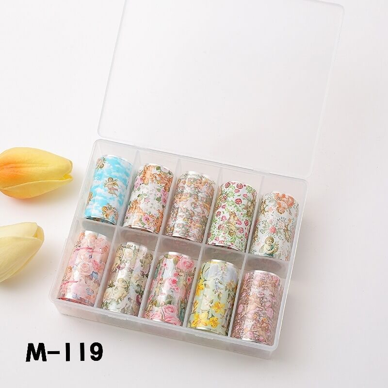 Leopard Starry Plaid Floral Nail Foil Transfer Paper – Mixed Pattern Nail Art Foils
