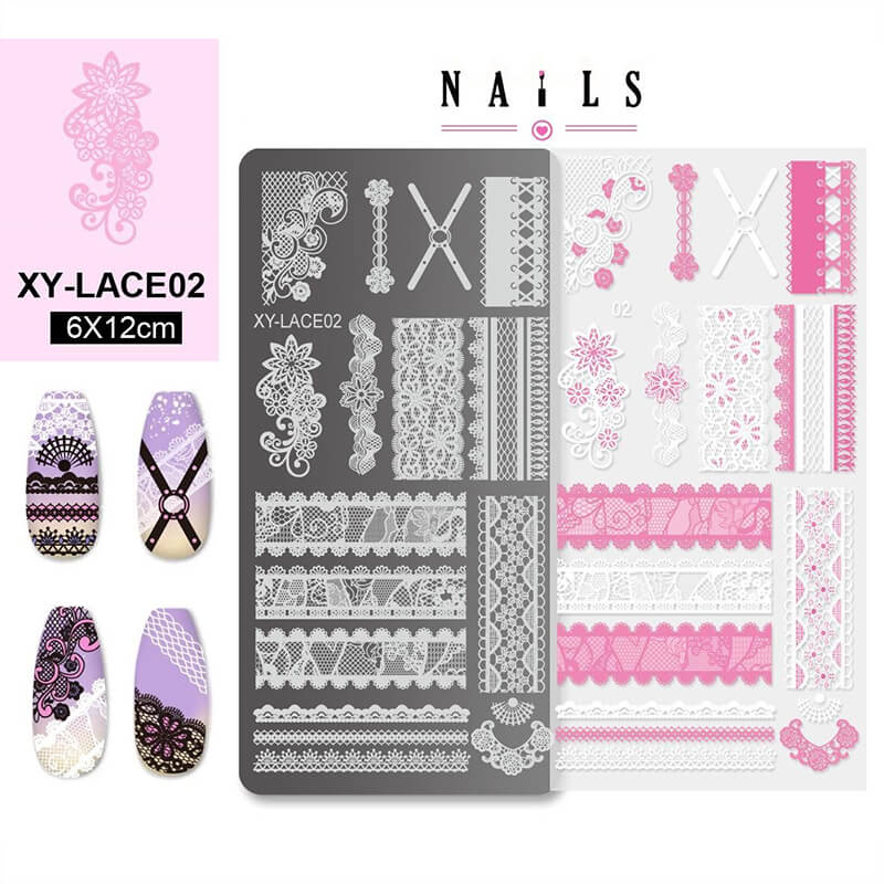 Lace French Tip Nail Stamping Plate – Elegant Border Nail Art Steel Plate