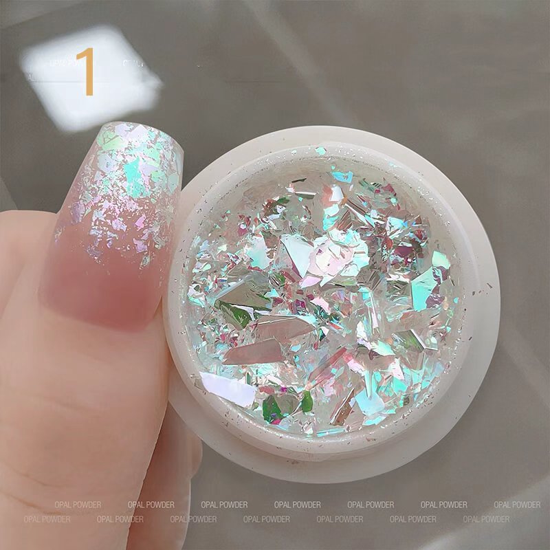 Aurora Iridescent Nail Flakes – Ultra Sparkle Holographic Nail Glitter