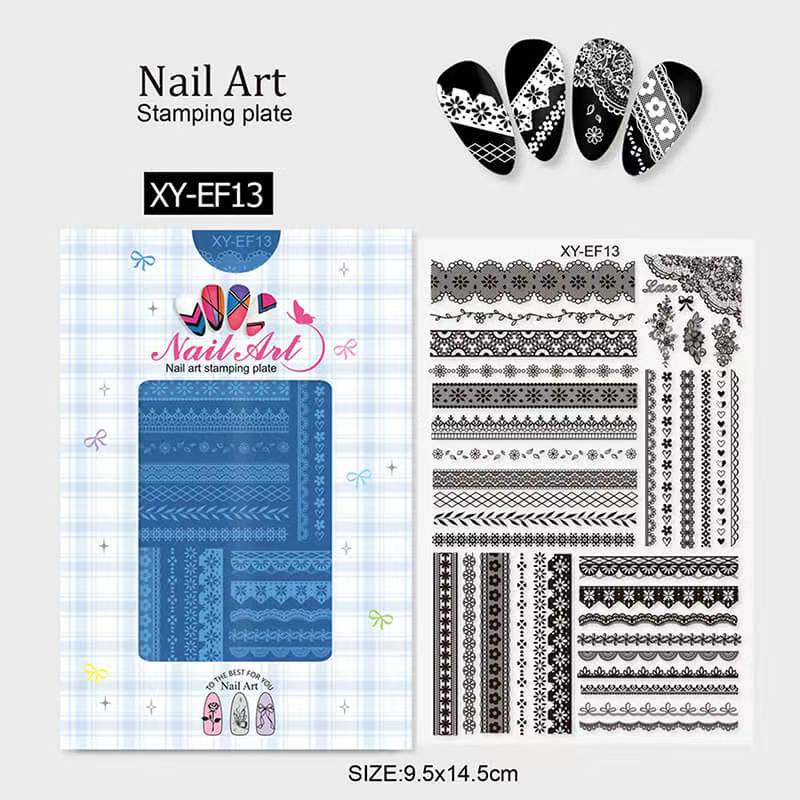 Lace Zebra Crocodile Butterfly Botanical Nail Stamping Plate – Multi-Pattern Nail Art Steel Plate