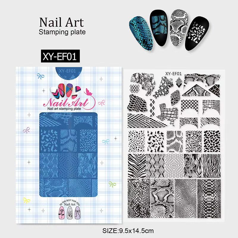 Lace Zebra Crocodile Butterfly Botanical Nail Stamping Plate – Multi-Pattern Nail Art Steel Plate