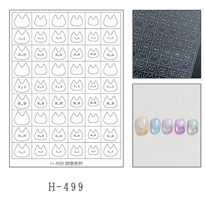 Ultra-Thin Cute Animal Cartoon Face Nail Stickers – Nail Art Decals