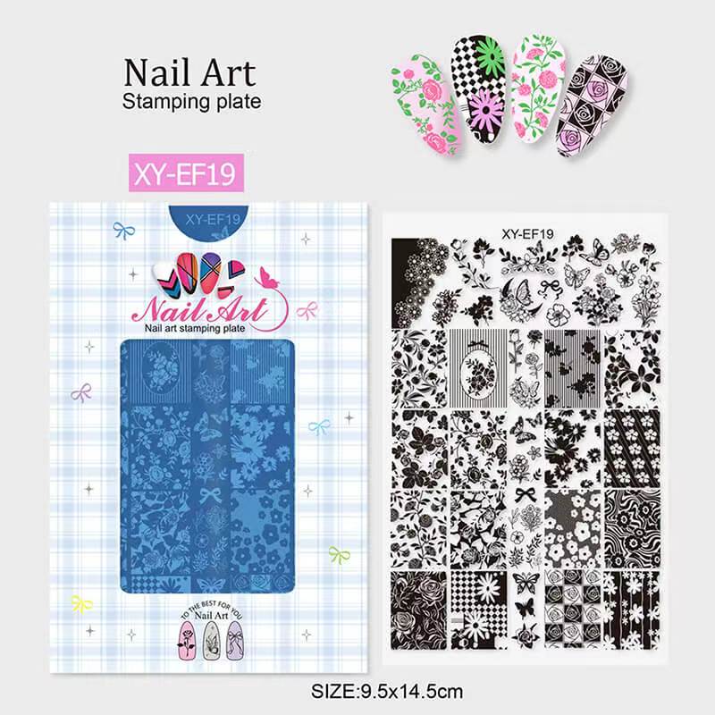 Lace Zebra Crocodile Butterfly Botanical Nail Stamping Plate – Multi-Pattern Nail Art Steel Plate