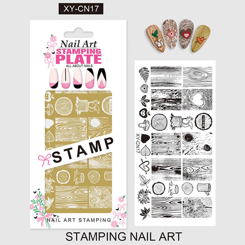 Plaid Butterfly Comic French Animal Nail Stamping Plate – Multi-Pattern Nail Art Steel Plate