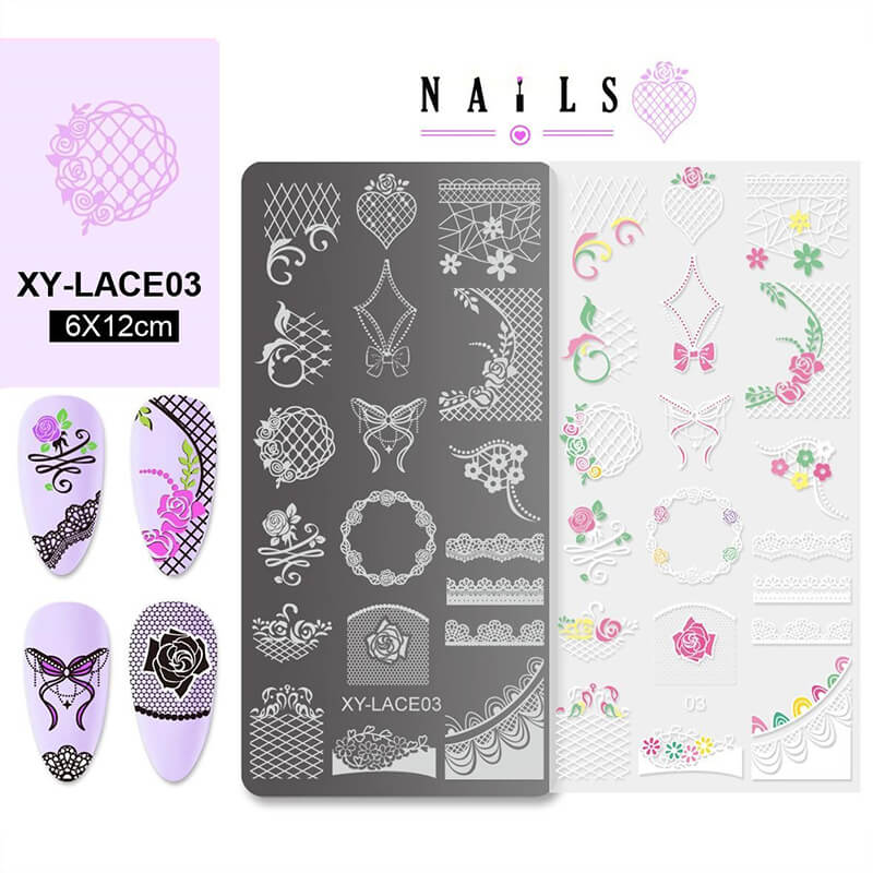 Lace French Tip Nail Stamping Plate – Elegant Border Nail Art Steel Plate
