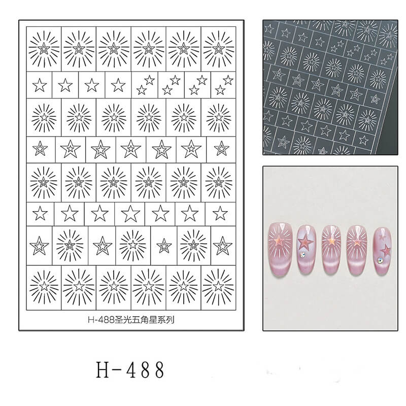 Sacred Heart & Cross Nail Stencil Stickers – Hollow Airbrush Nail Art Guides