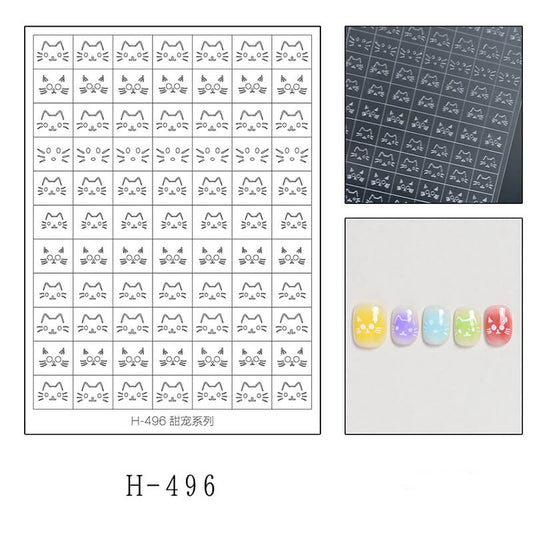 Ultra-Thin Cute Animal Cartoon Face Nail Stickers – Nail Art Decals