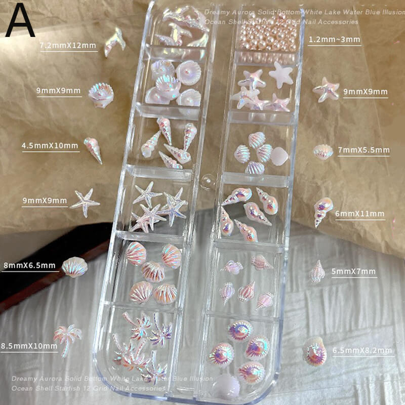 Ocean-Themed Nail Charms – Starfish, Seashell & Conch Nail Decorations