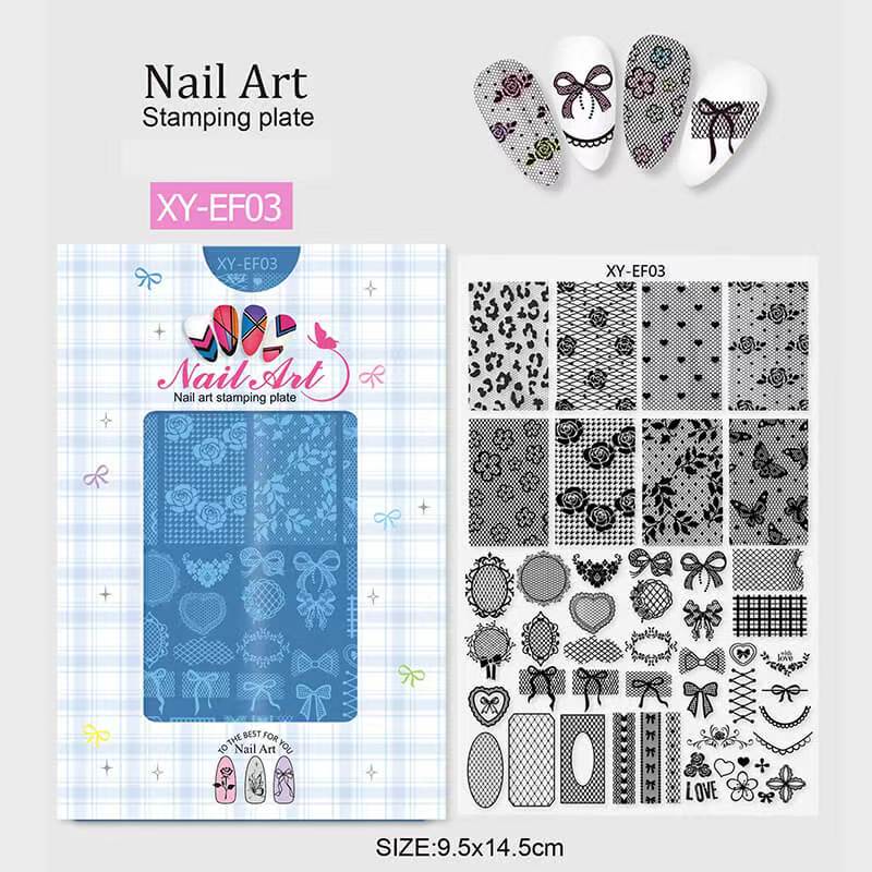 Lace Zebra Crocodile Butterfly Botanical Nail Stamping Plate – Multi-Pattern Nail Art Steel Plate