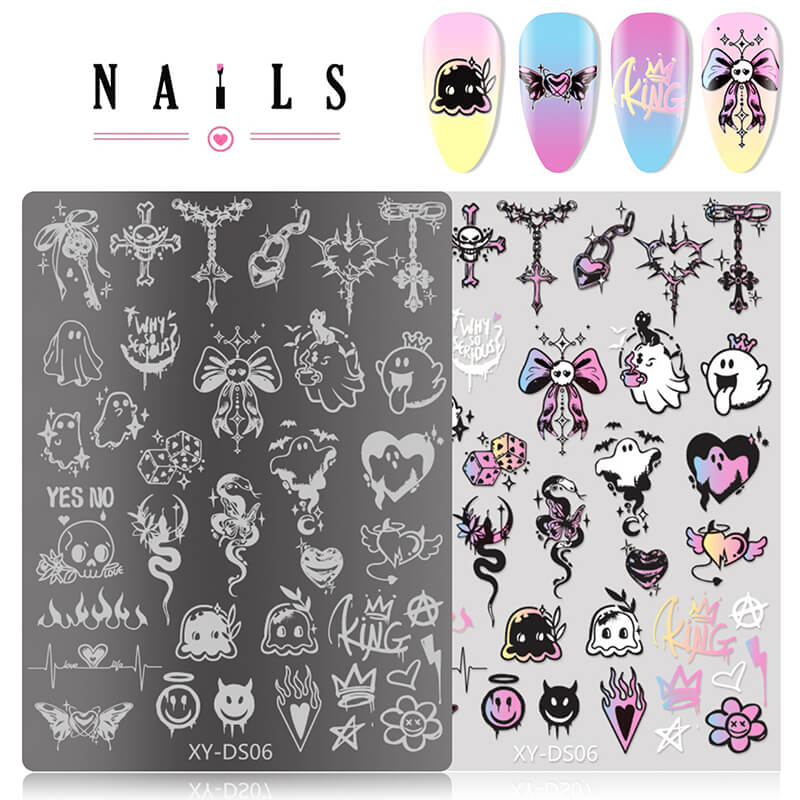 Butterfly Floral Heart Window Pattern Nail Stamping Plate – Multi-Pattern Nail Art Steel Plate