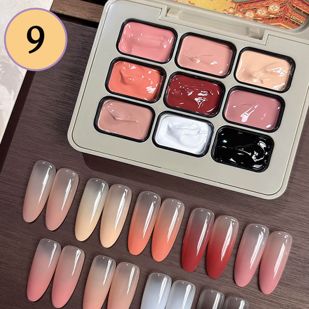 9-Color Ombre Nail Gel Polish No Wipe Painting Gel for Nail Art