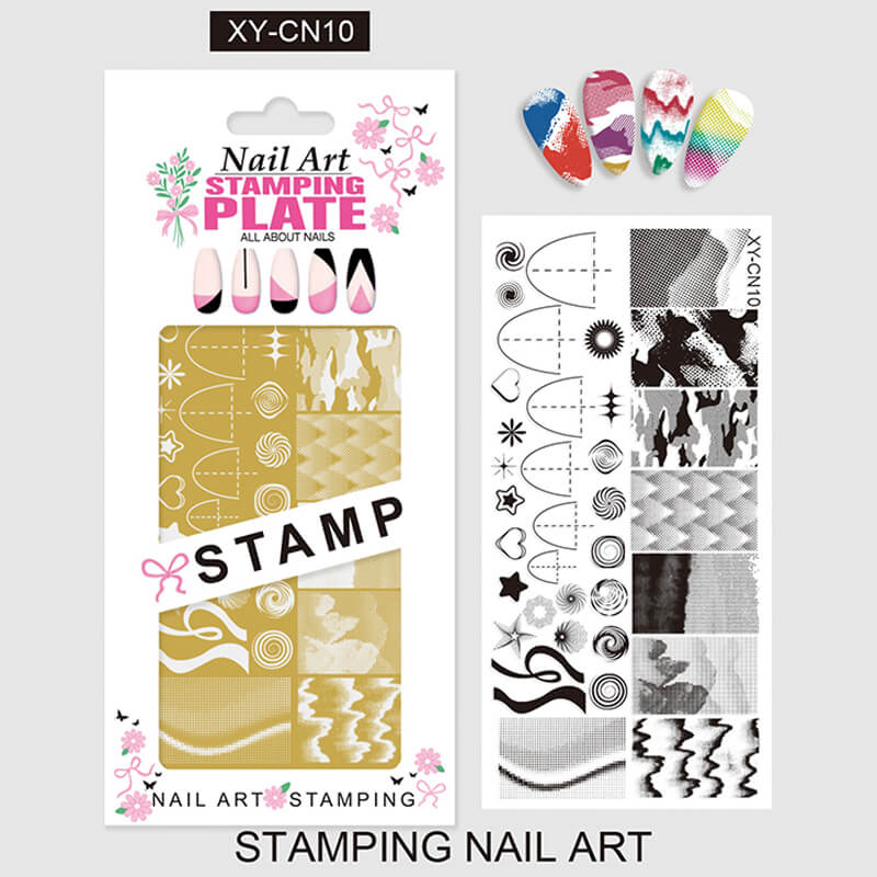 Plaid Butterfly Comic French Animal Nail Stamping Plate – Multi-Pattern Nail Art Steel Plate