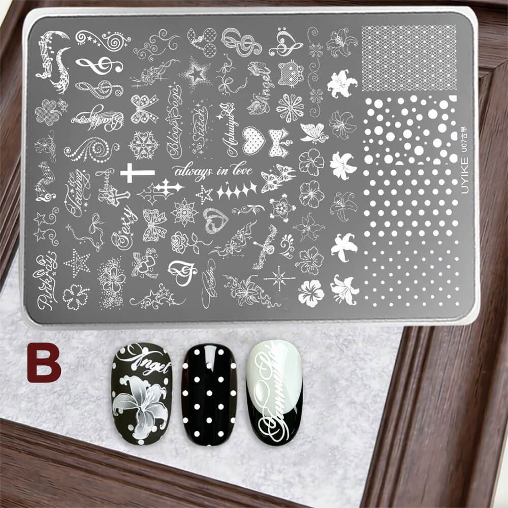 Lily Flower Nail Stamping Plate – Floral Nail Art Steel Plate