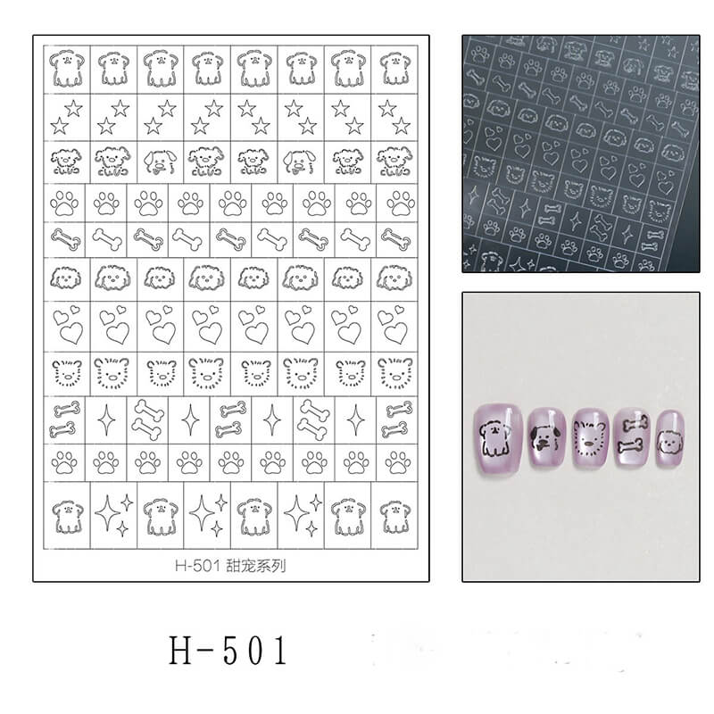 Ultra-Thin Cute Animal Cartoon Face Nail Stickers – Nail Art Decals