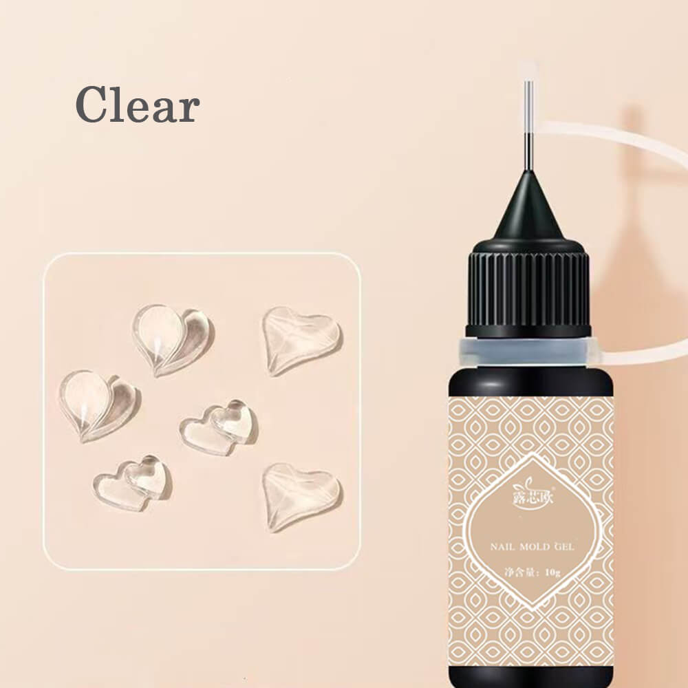 Clear Molding gel pressed into silicone mold to create 3D flower shapes