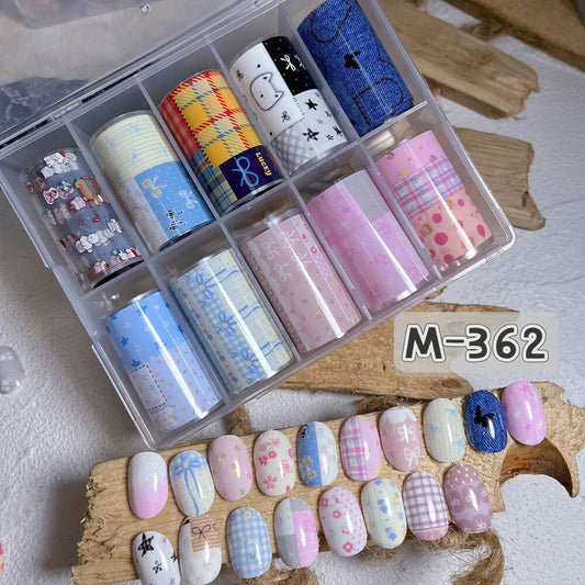 Cute Cartoon Floral Nail Foil Nail Transfer Stickers