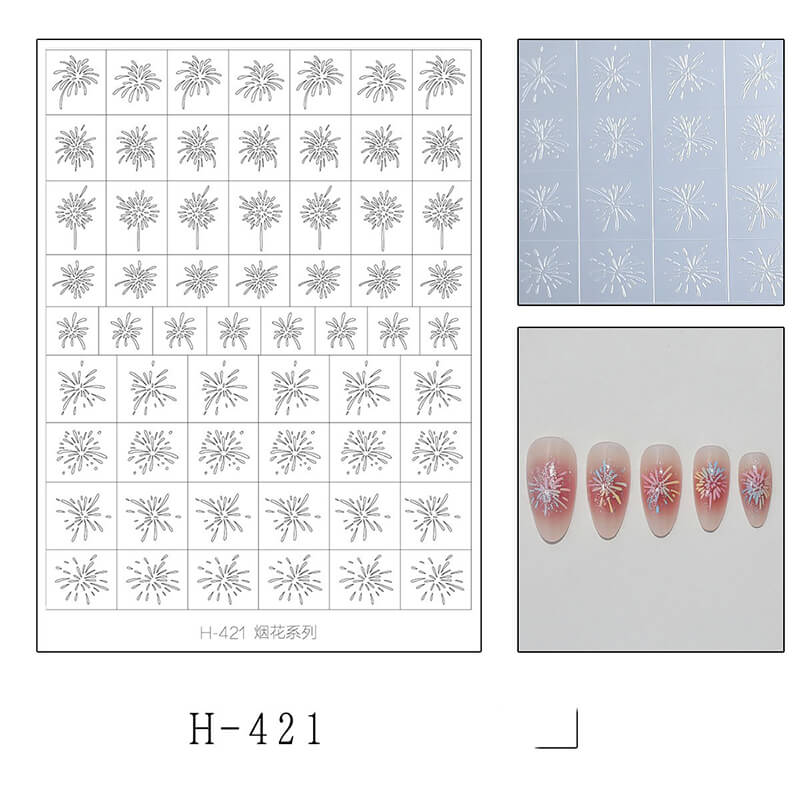 Upgraded ultra-thin transparent Christmas nail stickers with flamework