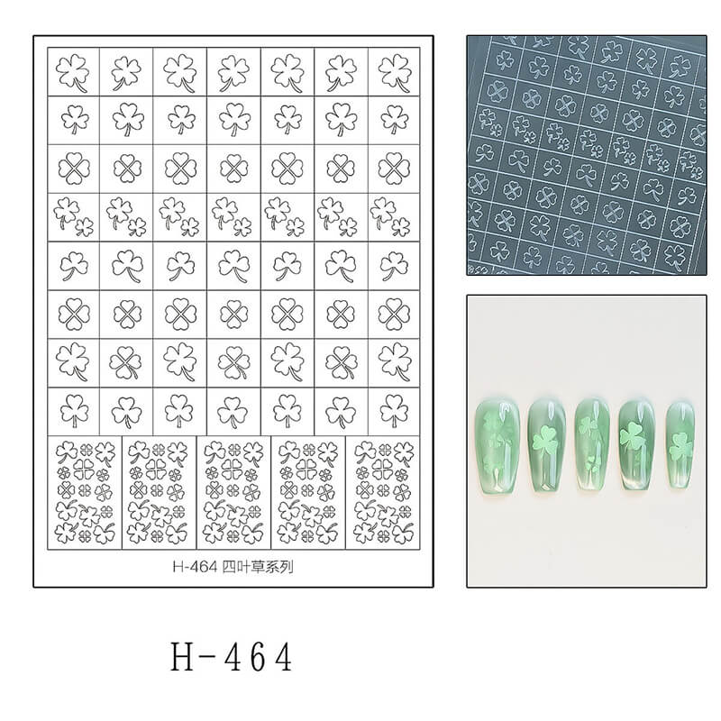 Essential nail tools: ultra-thin four-leaf clover design nail stickers for salon-quality results at home.